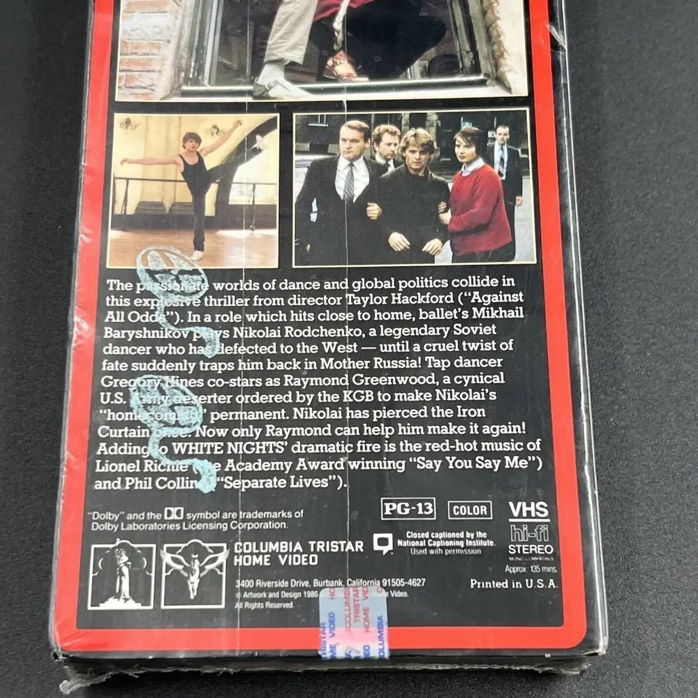 White Nights W/ Hines & Baryshnikov VHS‎ 1991 Closed Captioned New Sealed